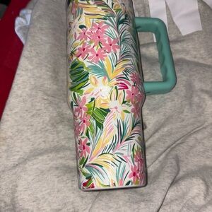 Floral Insulated Tumbler with Handle